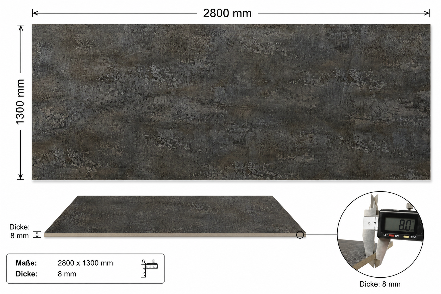 Verbundplatte 2800 x 1300 x 8mm